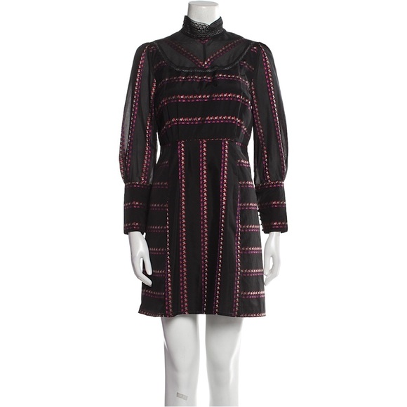 SANDRO Sibel Mock Neck Long Sleeve Dress - Picture 1 of 14